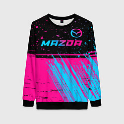 Женский свитшот Mazda - neon gradient: символ сверху
