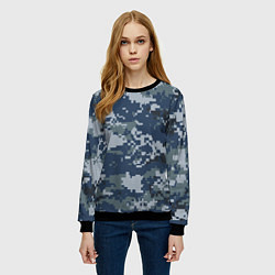 Свитшот женский Камуфляж Росгвардия цифра, цвет: 3D-черный — фото 2