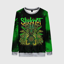 Свитшот женский Slipknot green satan, цвет: 3D-меланж