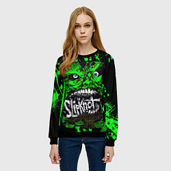 Свитшот женский Slipknot - green monster по, цвет: 3D-черный — фото 2