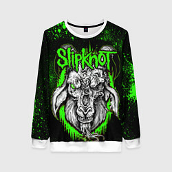 Женский свитшот Slipknot зеленый козел