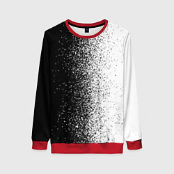 Свитшот женский Брызги красок - Черно-белый, цвет: 3D-красный