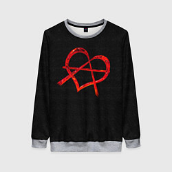 Свитшот женский Сердце анархиста, цвет: 3D-меланж