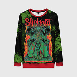 Свитшот женский Slipknot green satan, цвет: 3D-красный