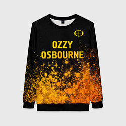 Свитшот женский Ozzy Osbourne - gold gradient: символ сверху, цвет: 3D-черный