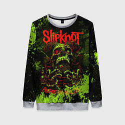 Женский свитшот Slipknot green череп