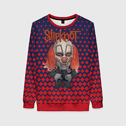 Свитшот женский Slipknot clown, цвет: 3D-красный