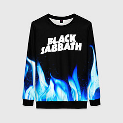 Свитшот женский Black Sabbath blue fire, цвет: 3D-черный