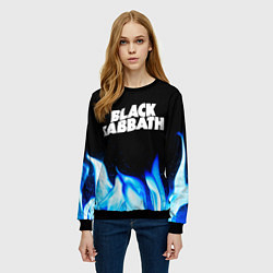 Свитшот женский Black Sabbath blue fire, цвет: 3D-черный — фото 2