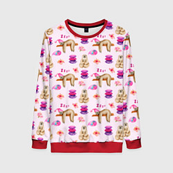 Женский свитшот Сонный ленивец с подушками