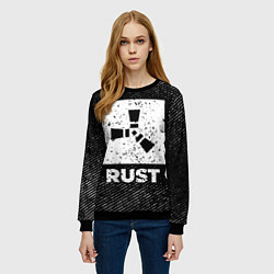 Свитшот женский Rust с потертостями на темном фоне, цвет: 3D-черный — фото 2