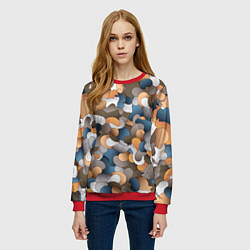 Свитшот женский Котики это жидкость, цвет: 3D-красный — фото 2