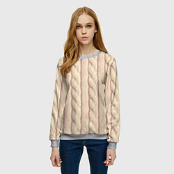 Свитшот женский Светлый вязаный свитер, цвет: 3D-меланж — фото 2