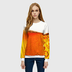 Свитшот женский Тёмное пиво, цвет: 3D-белый — фото 2