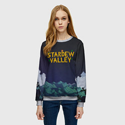 Свитшот женский Ночь в Stardew Valley, цвет: 3D-меланж — фото 2