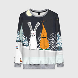 Женский свитшот Заяц и морковка