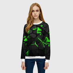 Свитшот женский Razer green neon, цвет: 3D-белый — фото 2