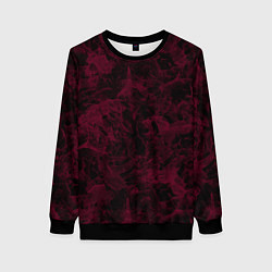 Женский свитшот Черный и бордовый мраморный узор