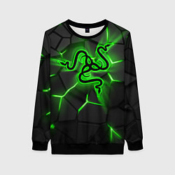 Свитшот женский Razer neon logo, цвет: 3D-черный