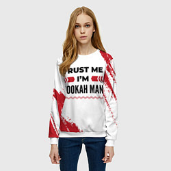 Свитшот женский Trust me Im hookah man white, цвет: 3D-белый — фото 2