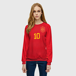Свитшот женский Педри ЧМ 2022 сборная Испании, цвет: 3D-красный — фото 2