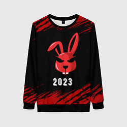 Свитшот женский 2023 Кролик суровый, цвет: 3D-черный
