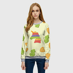 Свитшот женский Поп ит паттерн, цвет: 3D-меланж — фото 2