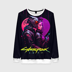 Свитшот женский Cyberpunk - cyberlove, цвет: 3D-белый