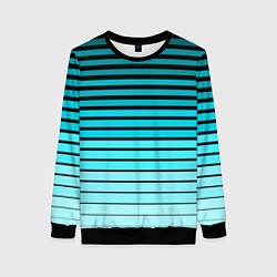 Женский свитшот Голубые полосы на черном