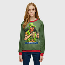 Свитшот женский Мужик с пивом, цвет: 3D-красный — фото 2