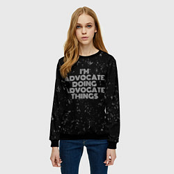 Свитшот женский Im advocate doing advocate things: на темном, цвет: 3D-черный — фото 2