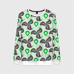 Свитшот женский Зеленая капля, цвет: 3D-белый