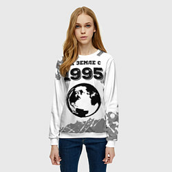 Свитшот женский На Земле с 1995: краска на светлом, цвет: 3D-белый — фото 2