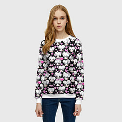 Свитшот женский Ахегао и сердечки, цвет: 3D-белый — фото 2
