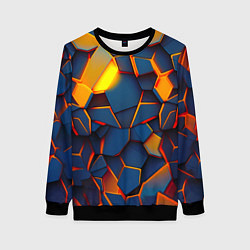 Свитшот женский Плитки со свечением, цвет: 3D-черный