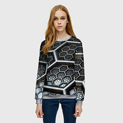 Свитшот женский Geometry abstraction, цвет: 3D-меланж — фото 2