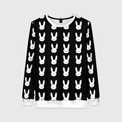 Свитшот женский Bunny pattern black, цвет: 3D-белый
