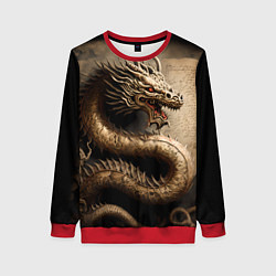 Женский свитшот Китайский дракон с открытой пастью