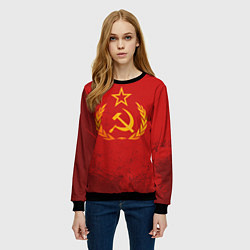Свитшот женский СССР серп и молот, цвет: 3D-черный — фото 2