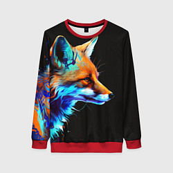 Свитшот женский Красочная лисичка, цвет: 3D-красный