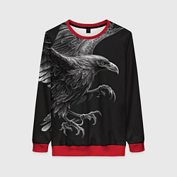 Женский свитшот Черно-белый ворон