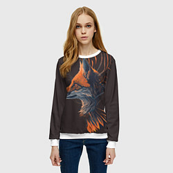 Свитшот женский Крылатый лис, цвет: 3D-белый — фото 2