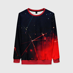 Свитшот женский Midjourney Нейронный космос, цвет: 3D-красный