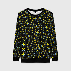Свитшот женский TXT pattern logo, цвет: 3D-черный