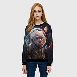 Свитшот женский Альберт Эйнштейн и его теория, цвет: 3D-черный — фото 2