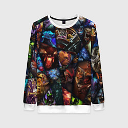 Свитшот женский Мозаика персонажи Dota 2, цвет: 3D-белый