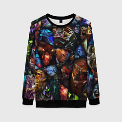 Свитшот женский Мозаика персонажи Dota 2, цвет: 3D-черный