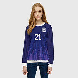 Свитшот женский Дибала форма сборной Аргентины гостевая, цвет: 3D-белый — фото 2
