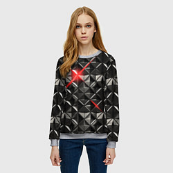 Свитшот женский Металлические плитки, цвет: 3D-меланж — фото 2