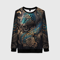Свитшот женский Тигр Irezumi, цвет: 3D-черный